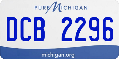 MI license plate DCB2296