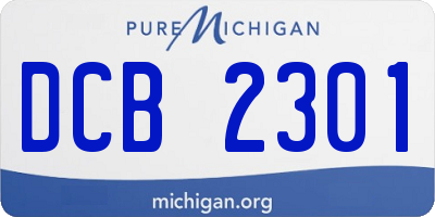 MI license plate DCB2301