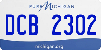MI license plate DCB2302