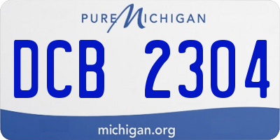 MI license plate DCB2304