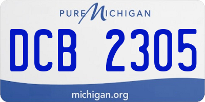 MI license plate DCB2305
