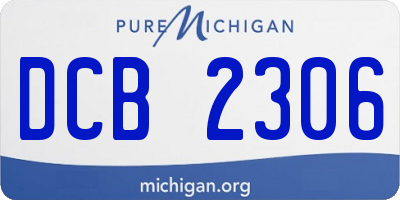 MI license plate DCB2306