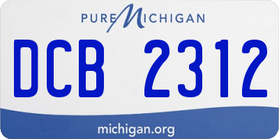 MI license plate DCB2312