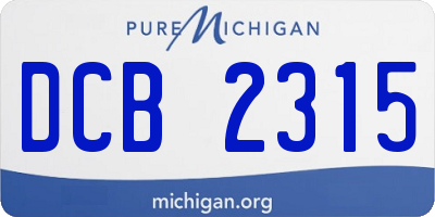 MI license plate DCB2315