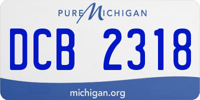 MI license plate DCB2318