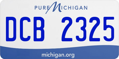 MI license plate DCB2325