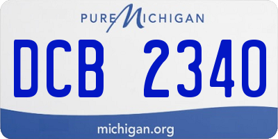 MI license plate DCB2340