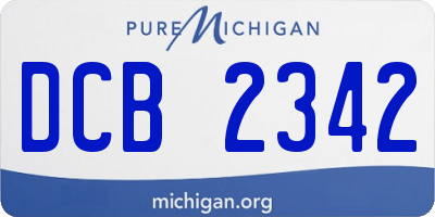 MI license plate DCB2342