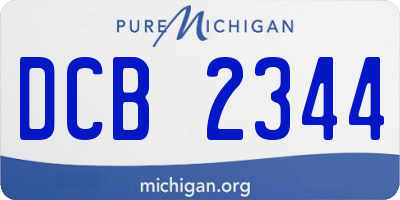 MI license plate DCB2344