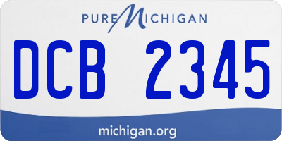 MI license plate DCB2345