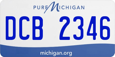 MI license plate DCB2346