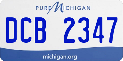 MI license plate DCB2347