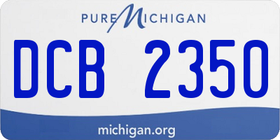 MI license plate DCB2350