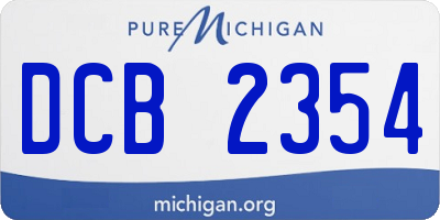 MI license plate DCB2354