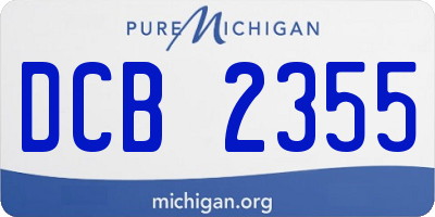 MI license plate DCB2355