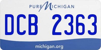 MI license plate DCB2363