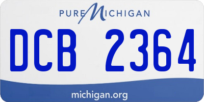 MI license plate DCB2364