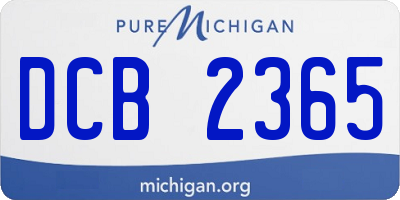 MI license plate DCB2365