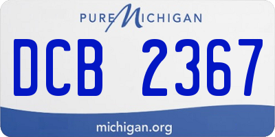 MI license plate DCB2367