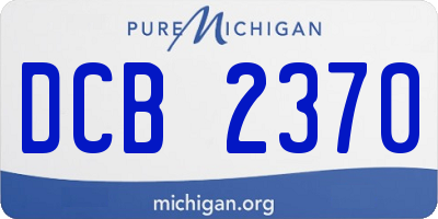 MI license plate DCB2370