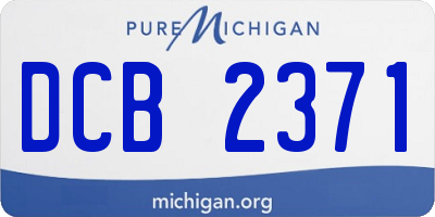 MI license plate DCB2371