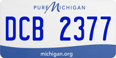 MI license plate DCB2377