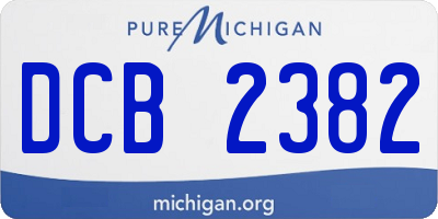 MI license plate DCB2382