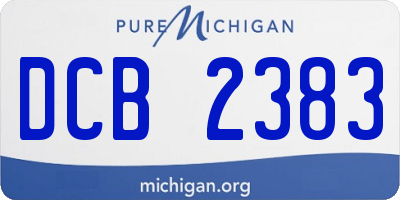 MI license plate DCB2383