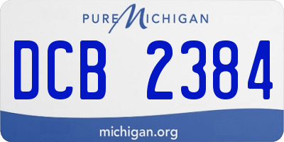 MI license plate DCB2384