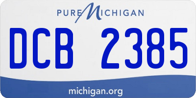 MI license plate DCB2385