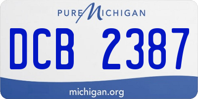 MI license plate DCB2387