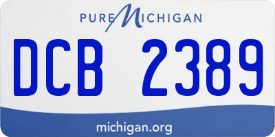 MI license plate DCB2389