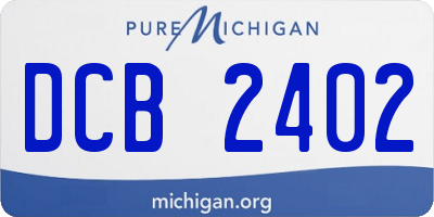 MI license plate DCB2402