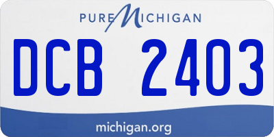 MI license plate DCB2403