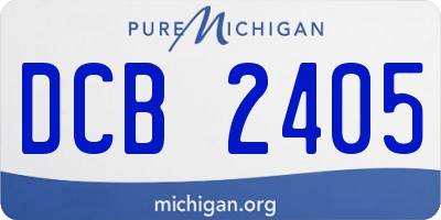 MI license plate DCB2405