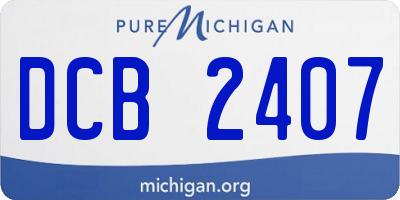 MI license plate DCB2407