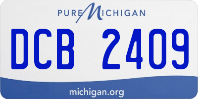 MI license plate DCB2409