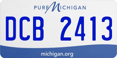 MI license plate DCB2413