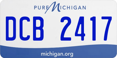 MI license plate DCB2417