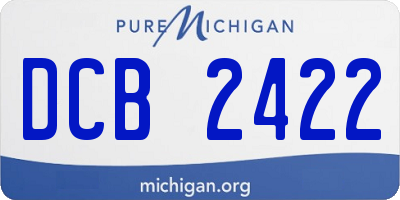 MI license plate DCB2422