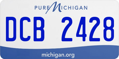 MI license plate DCB2428