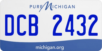 MI license plate DCB2432