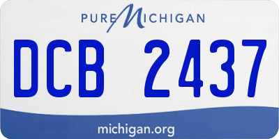 MI license plate DCB2437