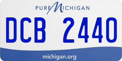 MI license plate DCB2440