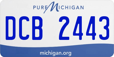 MI license plate DCB2443