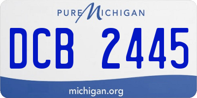 MI license plate DCB2445