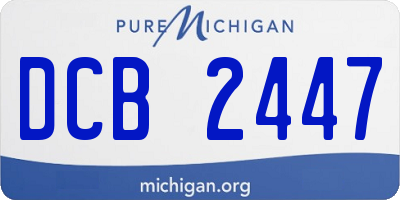 MI license plate DCB2447
