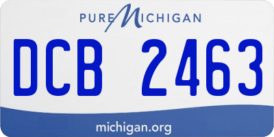 MI license plate DCB2463