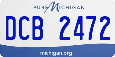 MI license plate DCB2472
