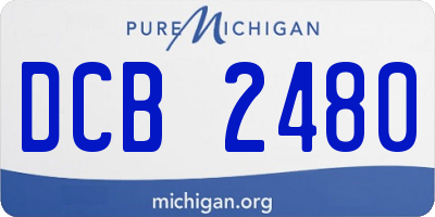 MI license plate DCB2480